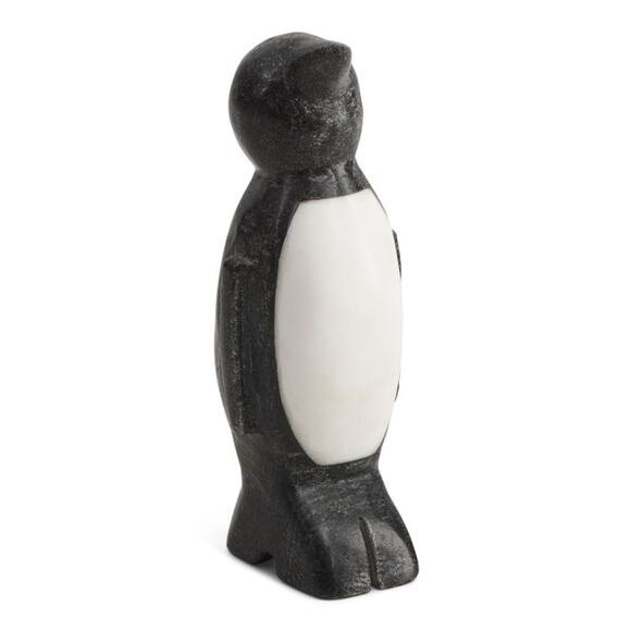 Becki Owens Marble Penguin Figurine 8in Black & White New - Picture 14 of 15